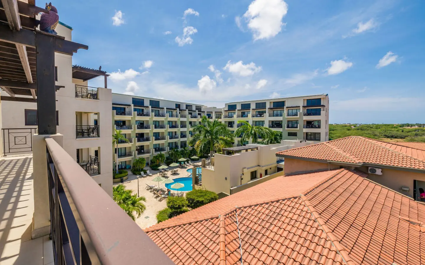 Aerial of the PalmAruba condominium, pov from the balcony